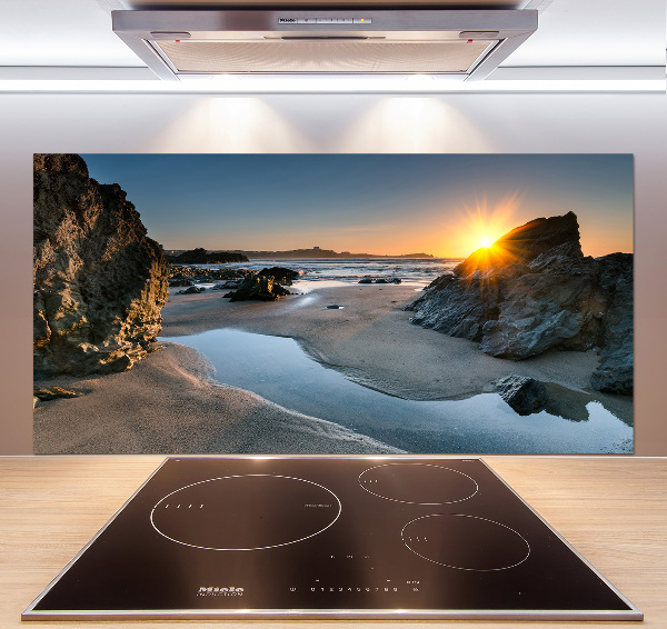 Panneau crédence cuisine Rochers sur la plage