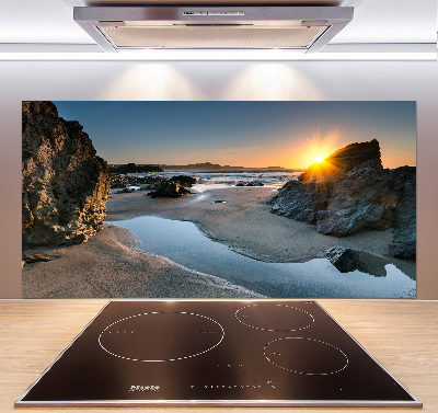 Panneau crédence cuisine Rochers sur la plage