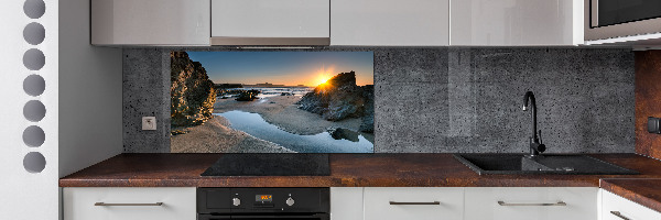 Panneau crédence cuisine Rochers sur la plage