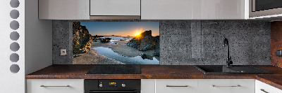 Panneau crédence cuisine Rochers sur la plage