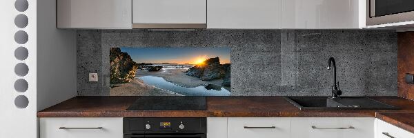 Panneau crédence cuisine Rochers sur la plage