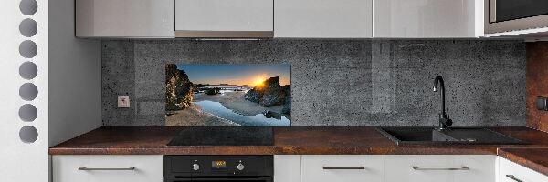 Panneau crédence cuisine Rochers sur la plage