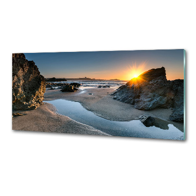 Panneau crédence cuisine Rochers sur la plage