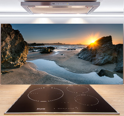 Panneau crédence cuisine Rochers sur la plage