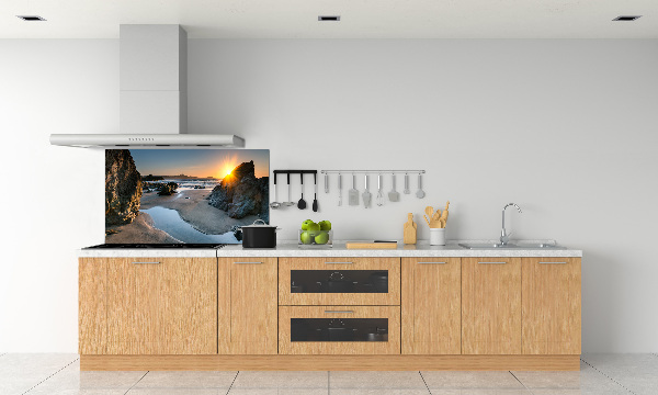 Panneau crédence cuisine Rochers sur la plage