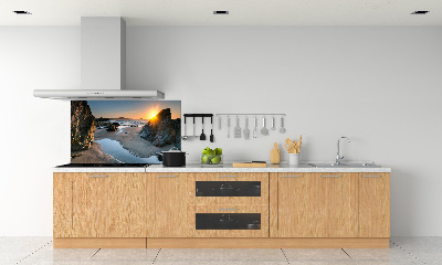 Panneau crédence cuisine Rochers sur la plage
