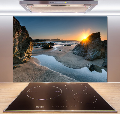 Panneau crédence cuisine Rochers sur la plage