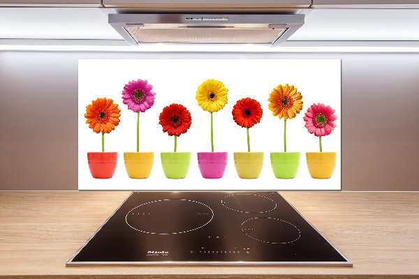 Verre pour crédence Gerberas colorés
