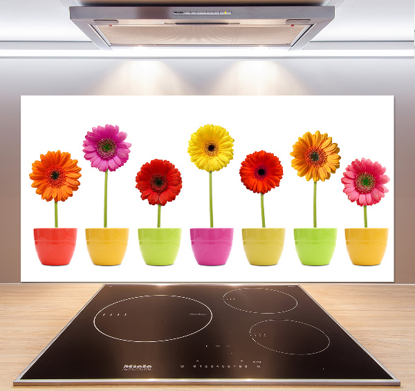 Verre pour crédence Gerberas colorés