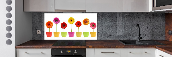 Verre pour crédence Gerberas colorés
