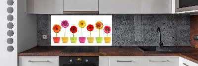 Verre pour crédence Gerberas colorés
