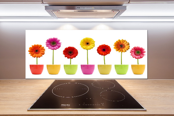 Verre pour crédence Gerberas colorés