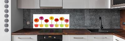 Verre pour crédence Gerberas colorés