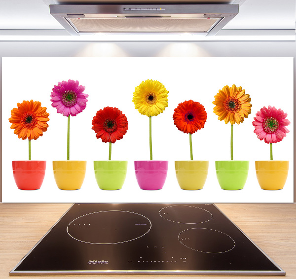 Verre pour crédence Gerberas colorés