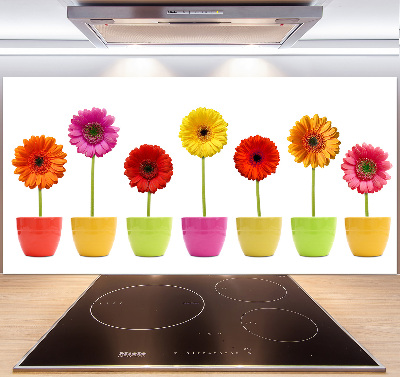 Verre pour crédence Gerberas colorés