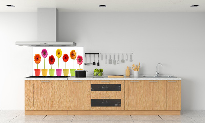 Verre pour crédence Gerberas colorés