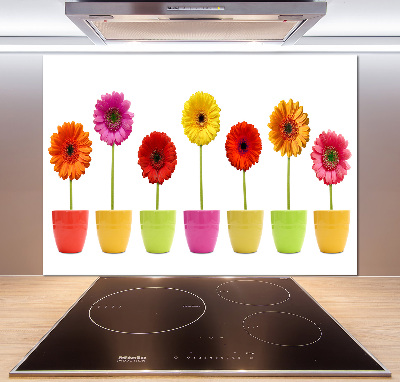 Verre pour crédence Gerberas colorés