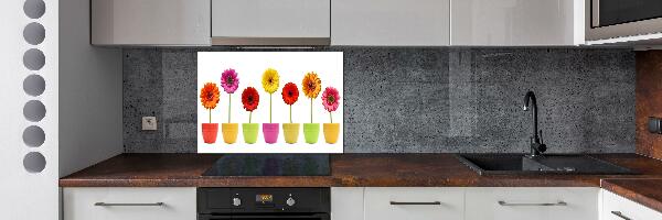 Verre pour crédence Gerberas colorés