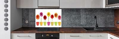 Verre pour crédence Gerberas colorés