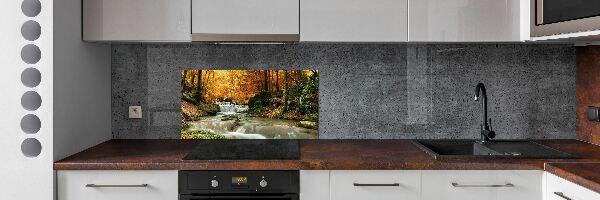 Crédence de cuisine en verre Chute d'eau dans la forêt