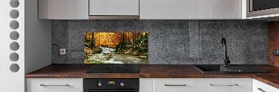 Crédence de cuisine en verre Chute d'eau dans la forêt