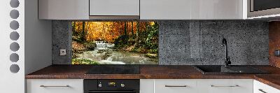 Crédence de cuisine en verre Chute d'eau dans la forêt