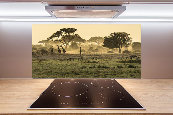 Panneau pour cuisine Girafes dans la savane