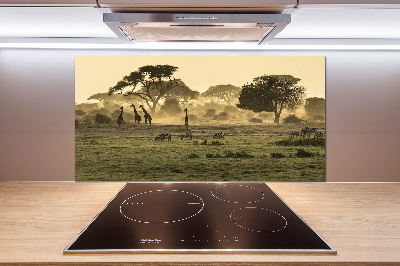 Panneau pour cuisine Girafes dans la savane
