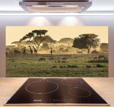 Panneau pour cuisine Girafes dans la savane