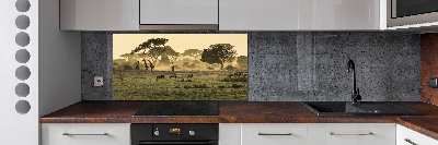 Panneau pour cuisine Girafes dans la savane
