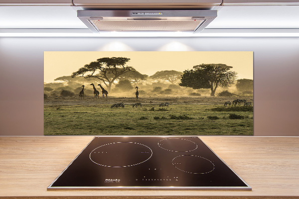 Panneau pour cuisine Girafes dans la savane