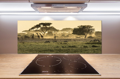 Panneau pour cuisine Girafes dans la savane