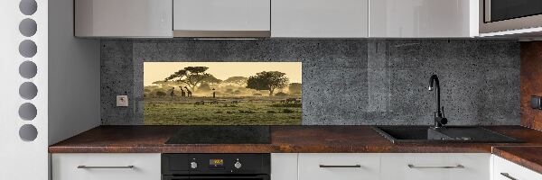 Panneau pour cuisine Girafes dans la savane