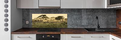 Panneau pour cuisine Girafes dans la savane