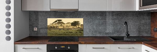 Panneau pour cuisine Girafes dans la savane