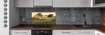 Panneau pour cuisine Girafes dans la savane