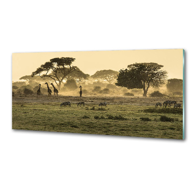 Panneau pour cuisine Girafes dans la savane