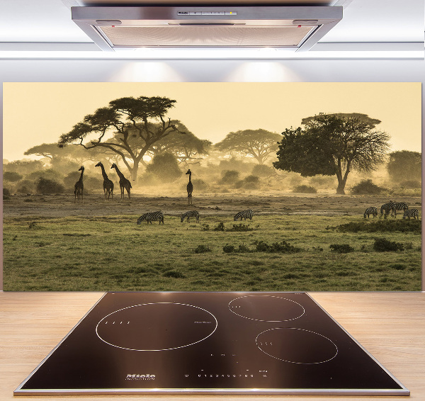 Panneau pour cuisine Girafes dans la savane