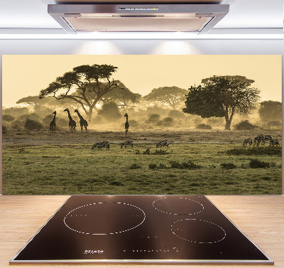 Panneau pour cuisine Girafes dans la savane
