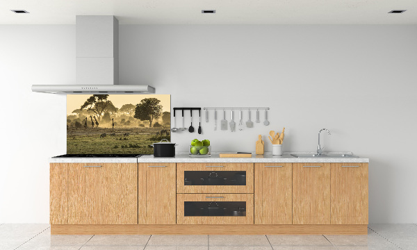 Panneau pour cuisine Girafes dans la savane