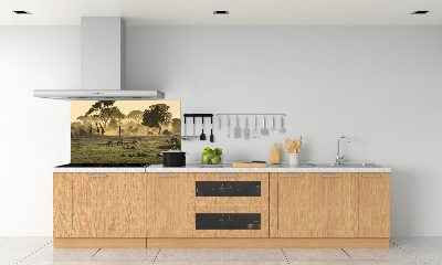 Panneau pour cuisine Girafes dans la savane