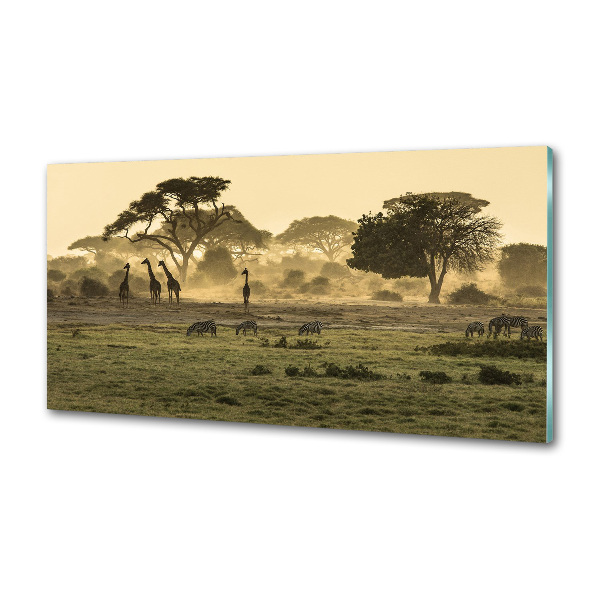 Panneau pour cuisine Girafes dans la savane