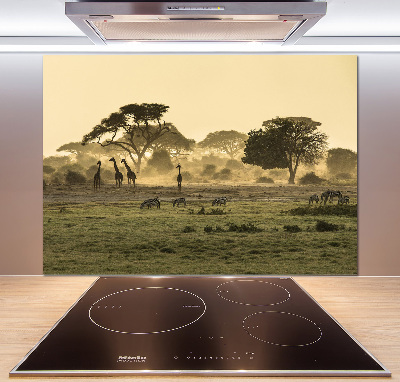 Panneau pour cuisine Girafes dans la savane