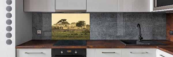 Panneau pour cuisine Girafes dans la savane