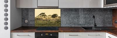 Panneau pour cuisine Girafes dans la savane