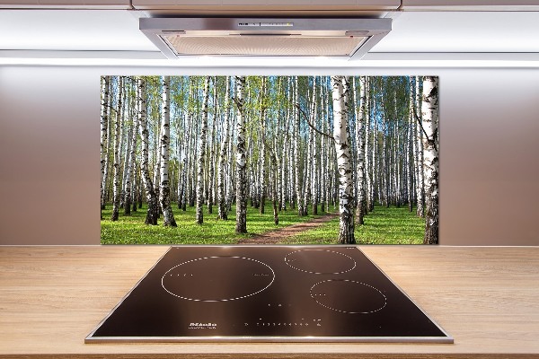 Crédence cuisine en verre trempé Forêt de bouleaux