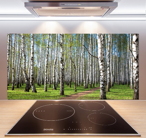 Crédence cuisine en verre trempé Forêt de bouleaux