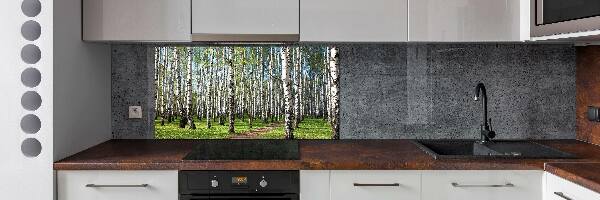Crédence cuisine en verre trempé Forêt de bouleaux