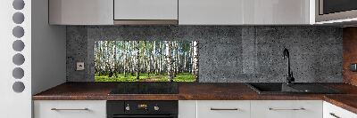 Crédence cuisine en verre trempé Forêt de bouleaux