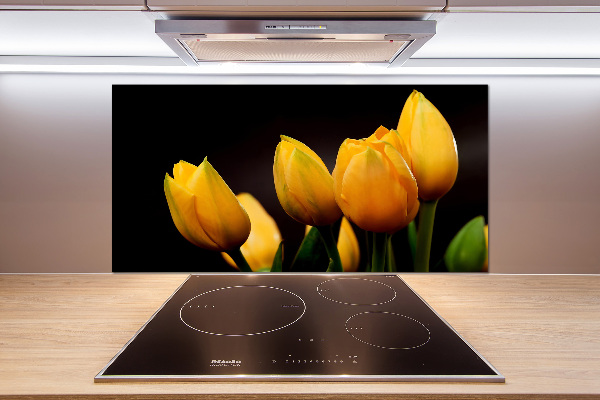 Verre pour crédence Tulipes jaunes
